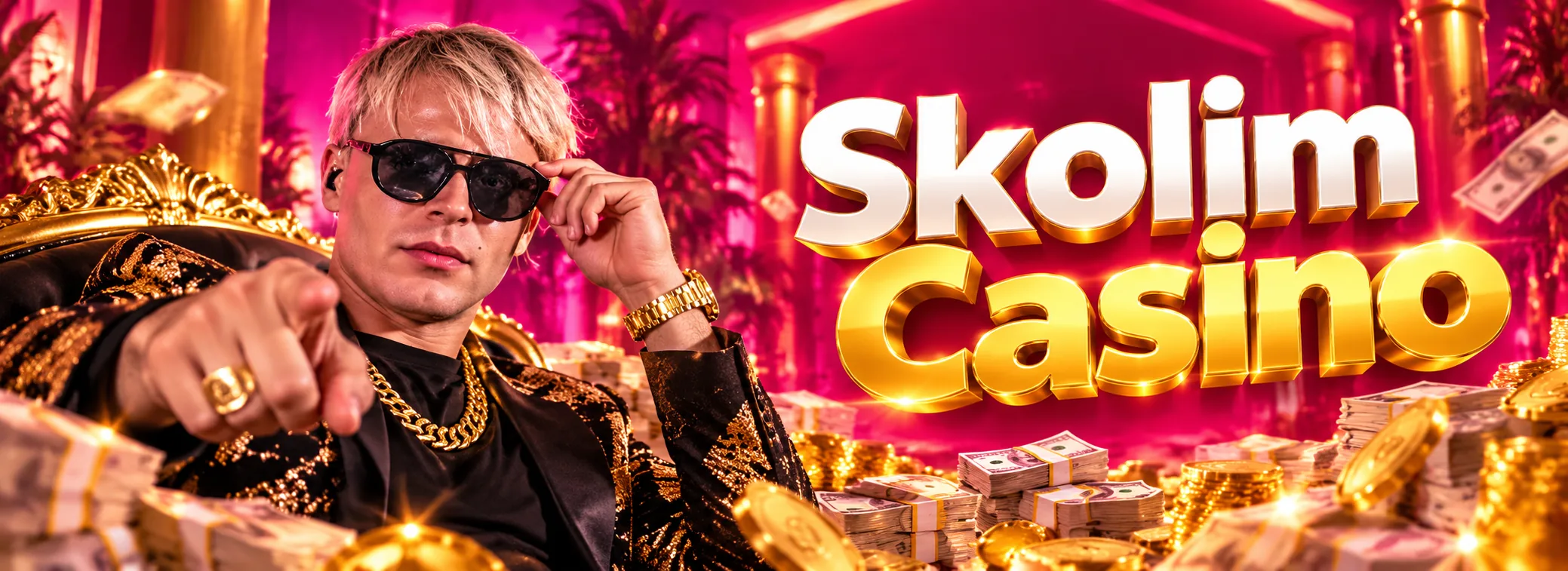 Baner Skolim Casino z bonusem powitalnym 120% do 3 500 zł i 150 darmowymi spinami